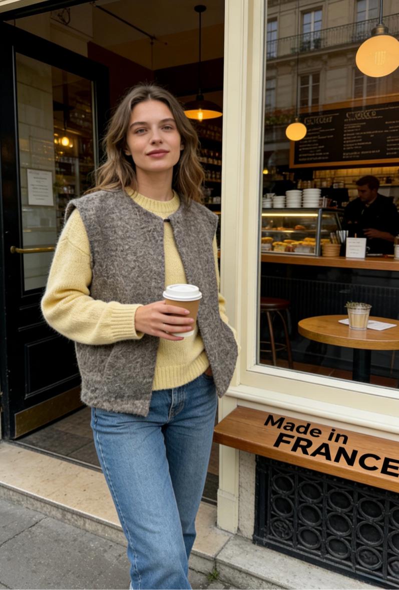 Veste sans manche Viktoria en laine bouilli
