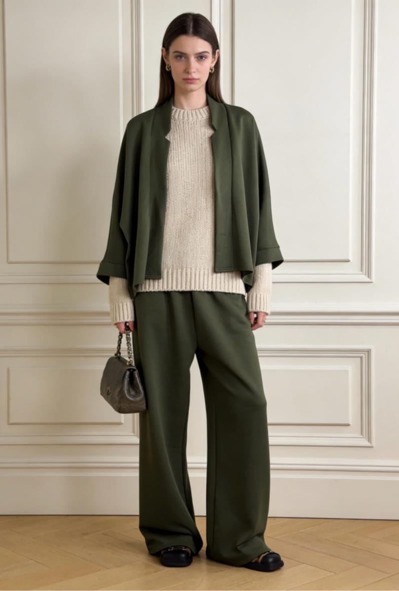 Ensemble Gilet manche longue & pantalon + broche