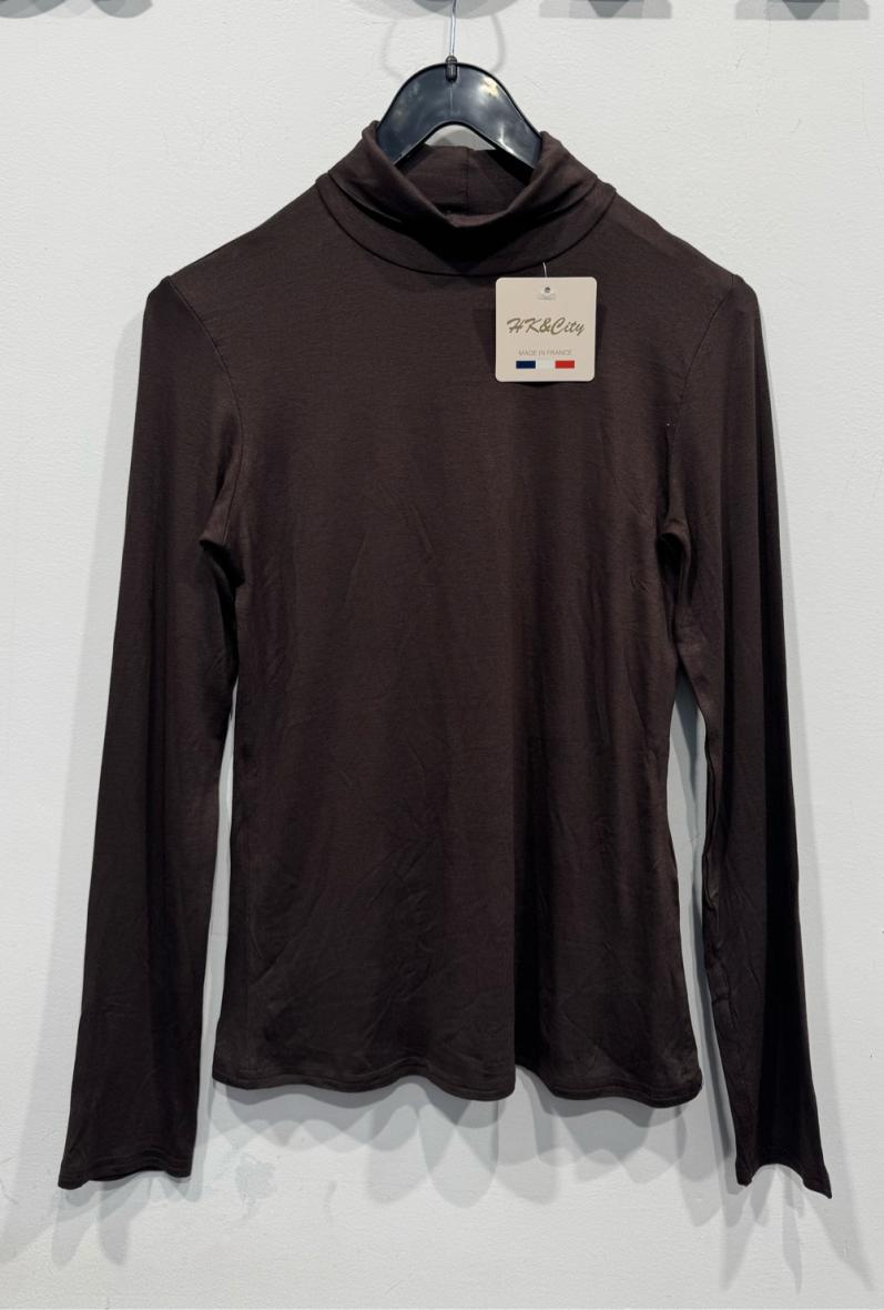 top sous pull col roulé