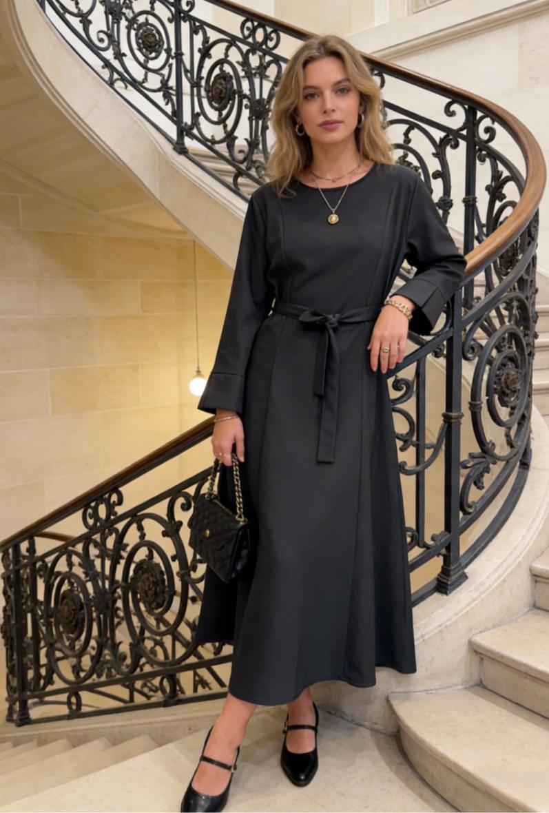 Robe col rond manche longue
