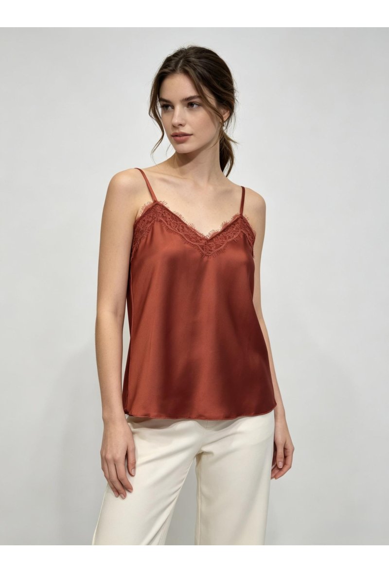 Top Satin à Bretelles Réglables – Made in Italy