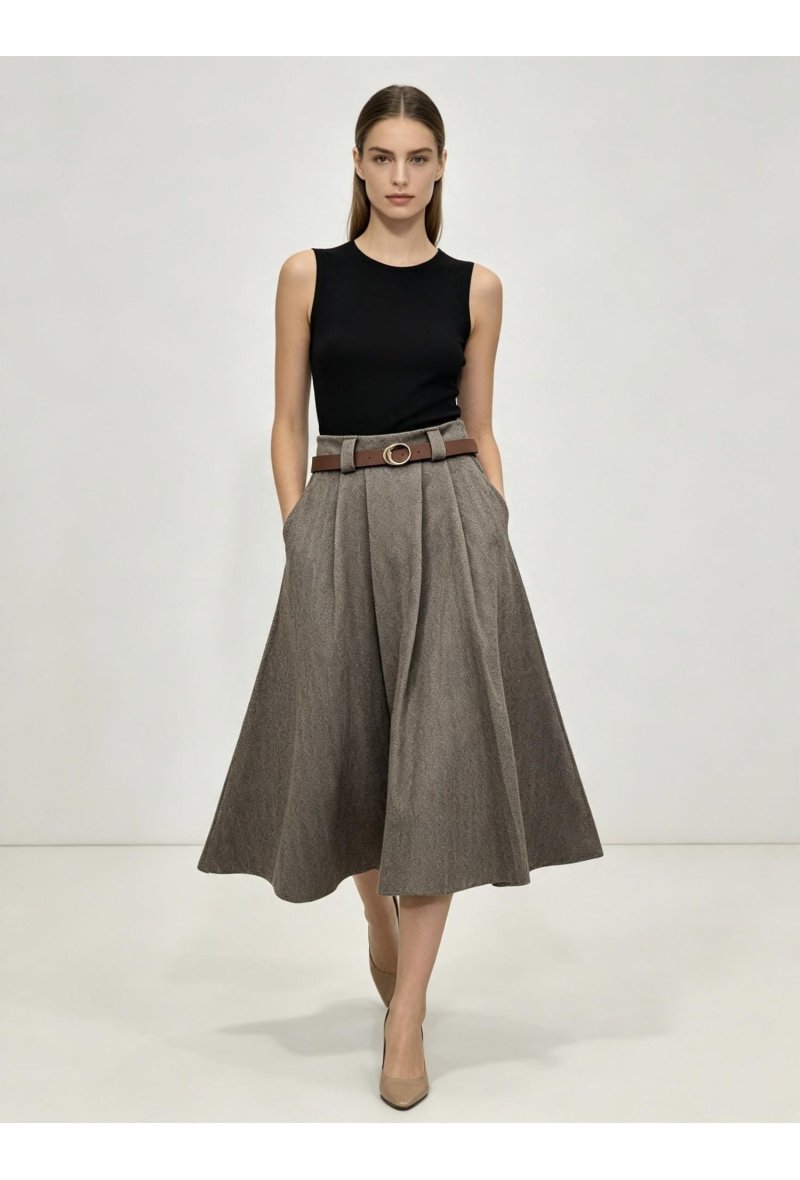 Jupe Midi Chevron  Made in France